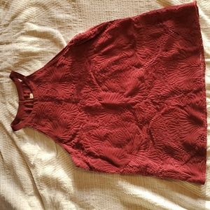 Burgundy Velvet Lace Top - Loft